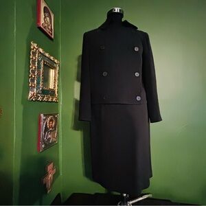 Amazing Vintage Y2K Talbot’s Black Crepe 2 Pc Dress Suit sz 4 Petite